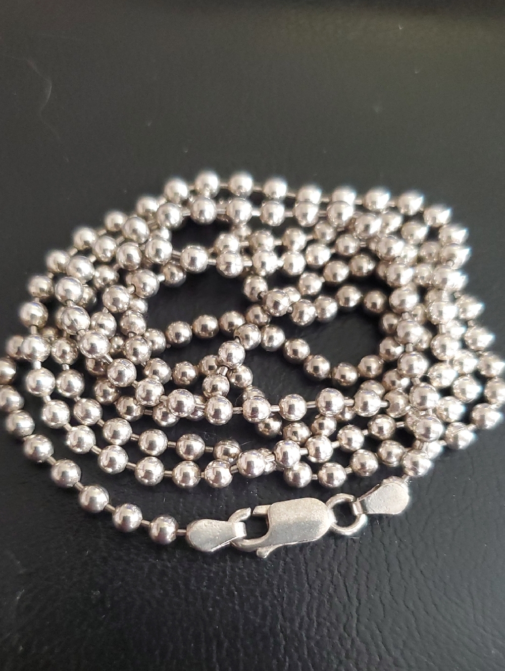 Solid Italy 925 Sterling Silver Ball Chain Necklace, Silver Chain 18 grms